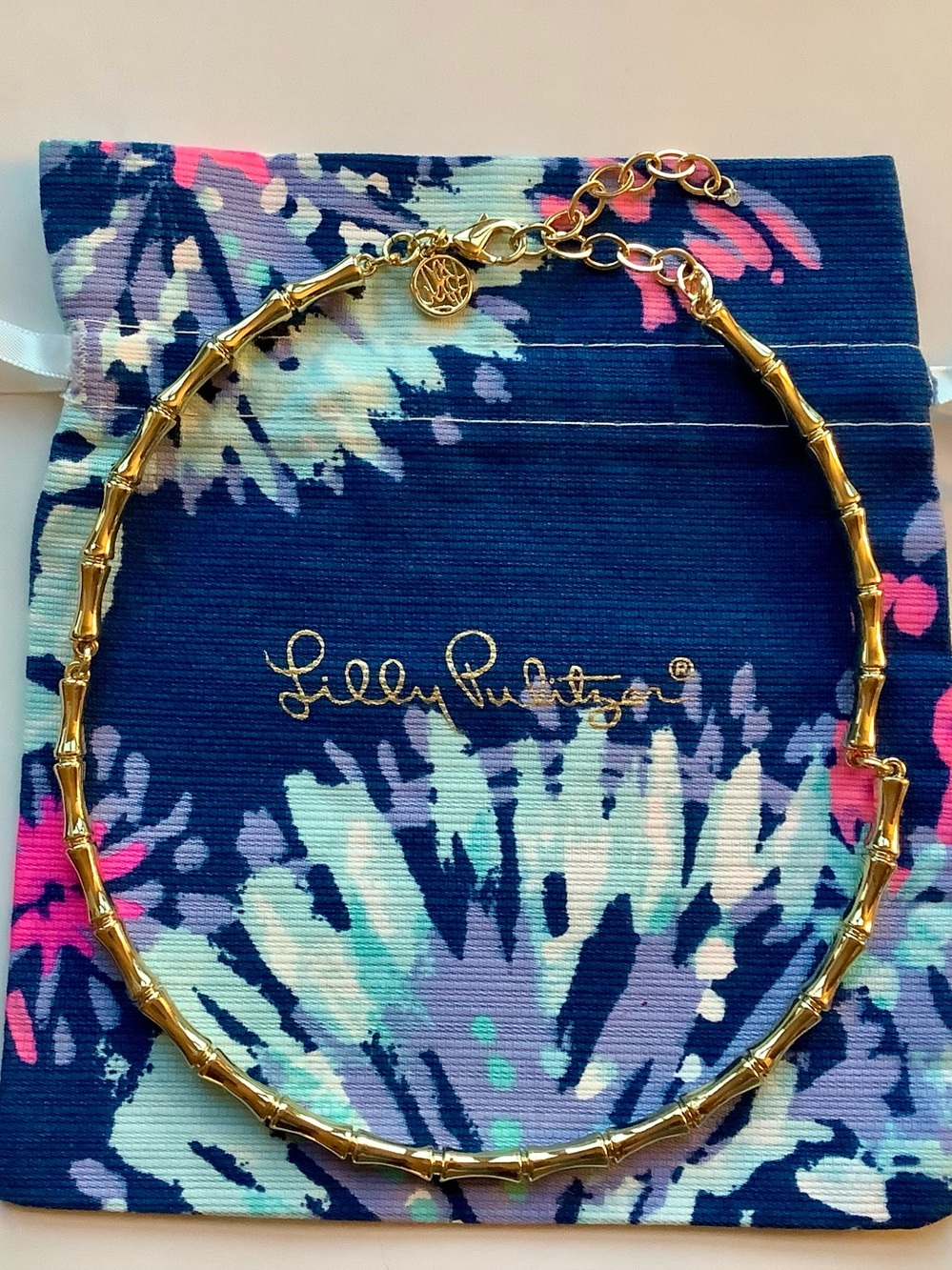 Lilly Pulitzer Gold Bamboo-Style Collar Necklace